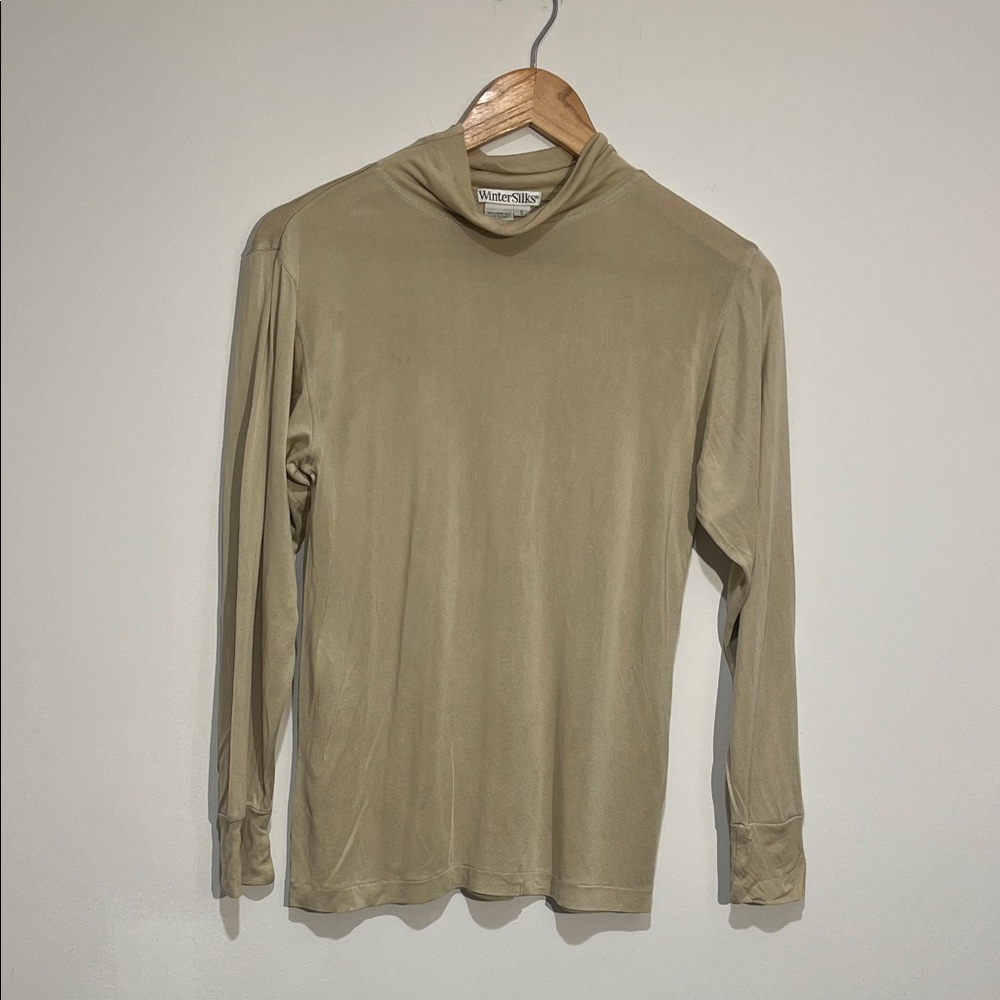WinterSilks Long Sleeve Top in Khaki